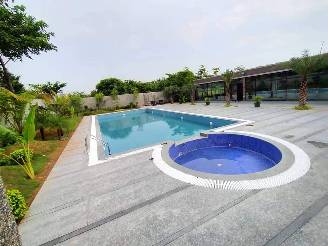 Club House & Swimming pool Construction Good Times at Dehegam - Crystal build squre